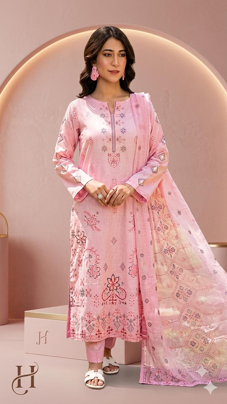 Embroided 3 Pcs Lawn suit (unstitched ) premium Edition of 2026 018 1