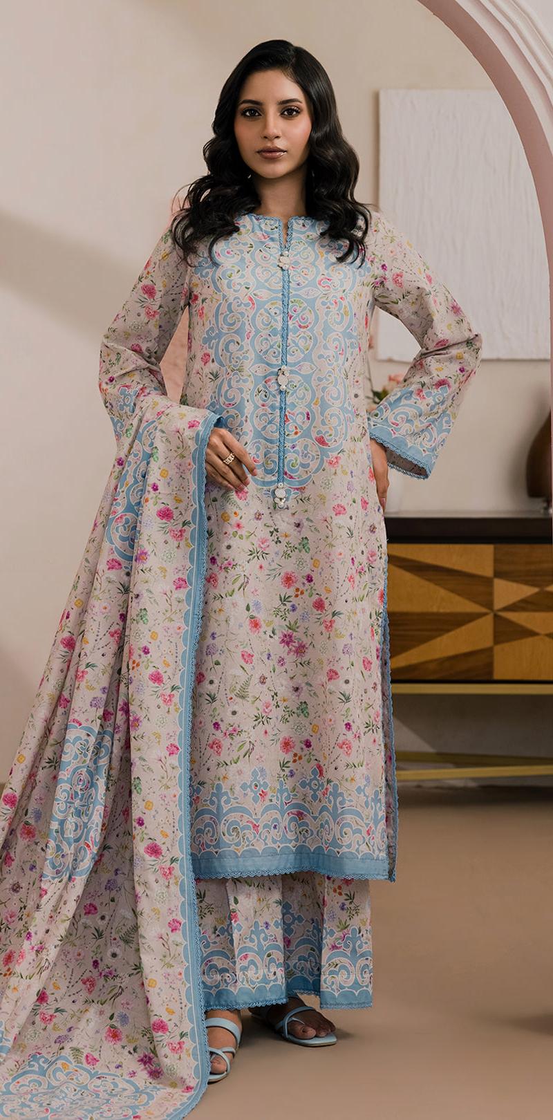 3 Pcs Printed Lawn Shirt Shalwar Dupatta  .Zellburry New Collection 2026 021 1