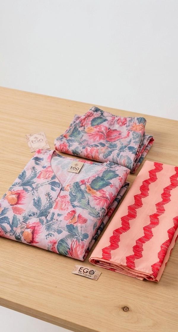 2 Pcs Soft Premium Lawn Shirt-Dupatta(unstitched).EGO Unique Prints 2026 025 2
