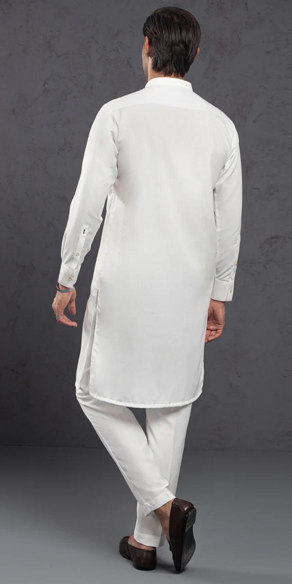 WHITE KURTA TROUSERS (unstitched).Gul Ahmed premium Edition wash and wear 2026 026 3