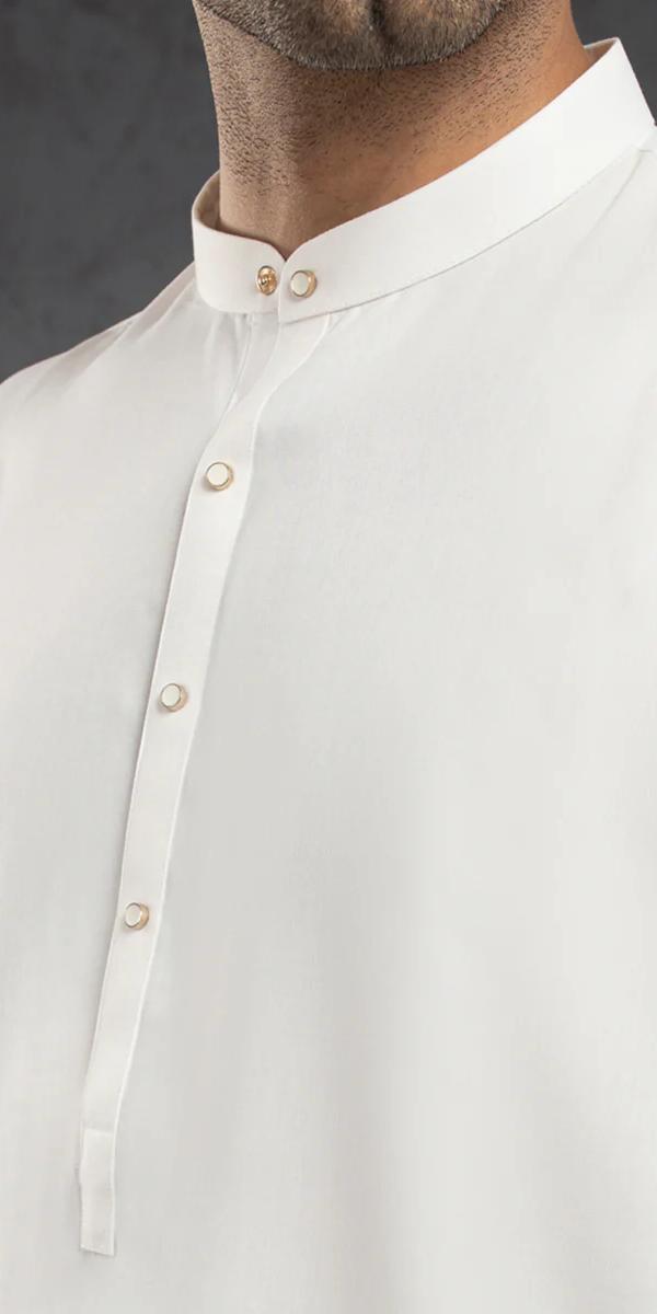 WHITE KURTA TROUSERS (unstitched).Gul Ahmed premium Edition wash and wear 2026 026 4