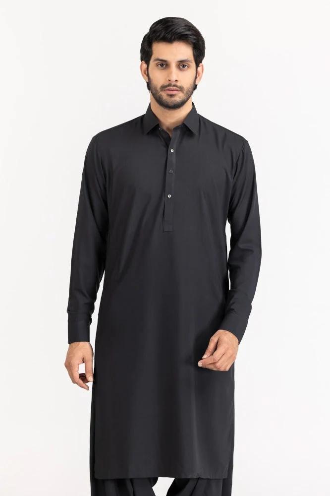 Pure Black Shalwar-Trouser (unstitched ).Gul Ahmed Premium Edition 2026 027 1