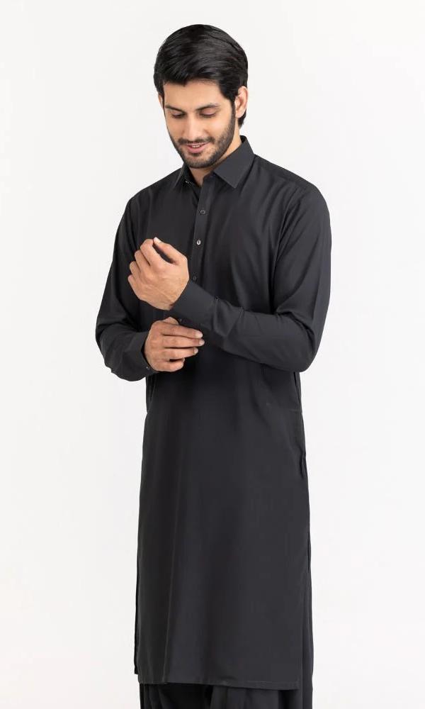 Pure Black Shalwar-Trouser (unstitched ).Gul Ahmed Premium Edition 2026 027 3