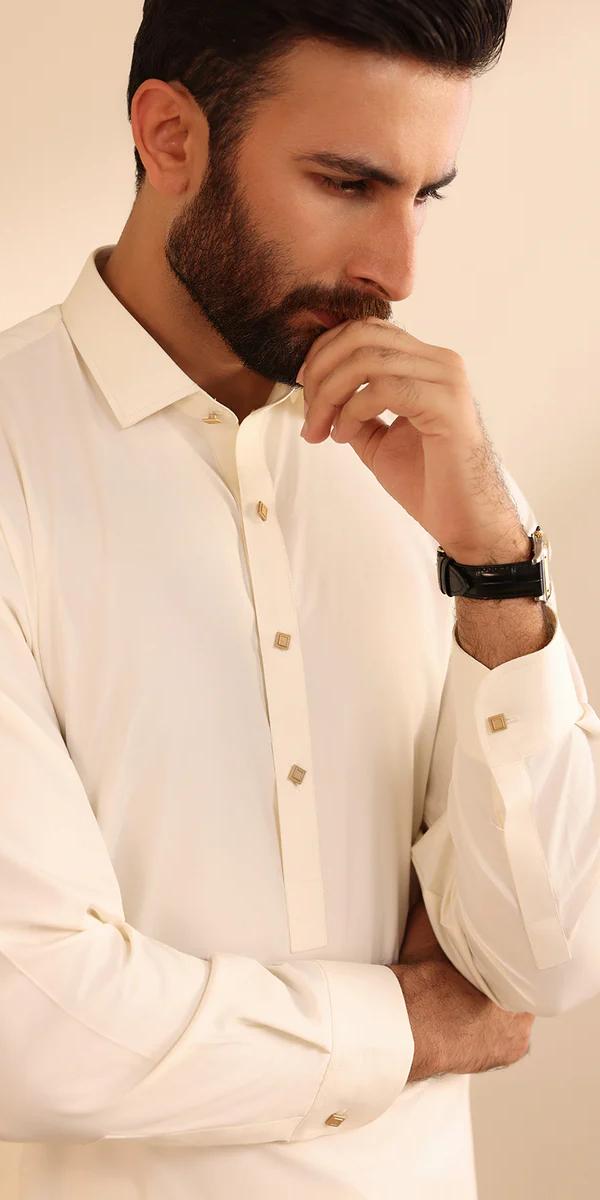Half White Boski Shalwar Qameez (umstitched). Zellbury new Edition 2026 029 2