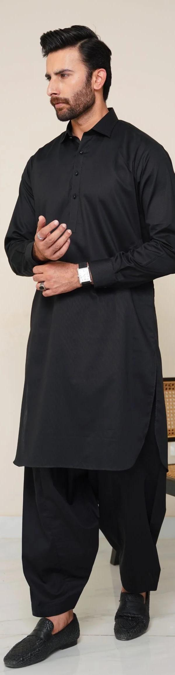 Pure Cotton Black Color Shalwar Qameez new edition 2026  033 4