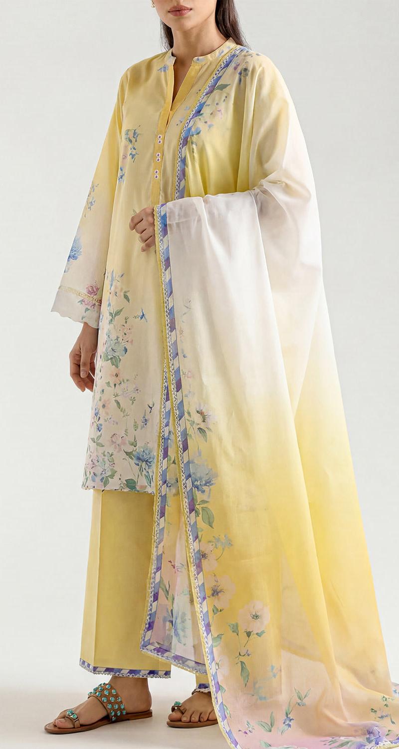 3 Pcs Printed Lawn Shirt Shalwar Dupatta (unstitched) .Saya New Collection 2026 023 1