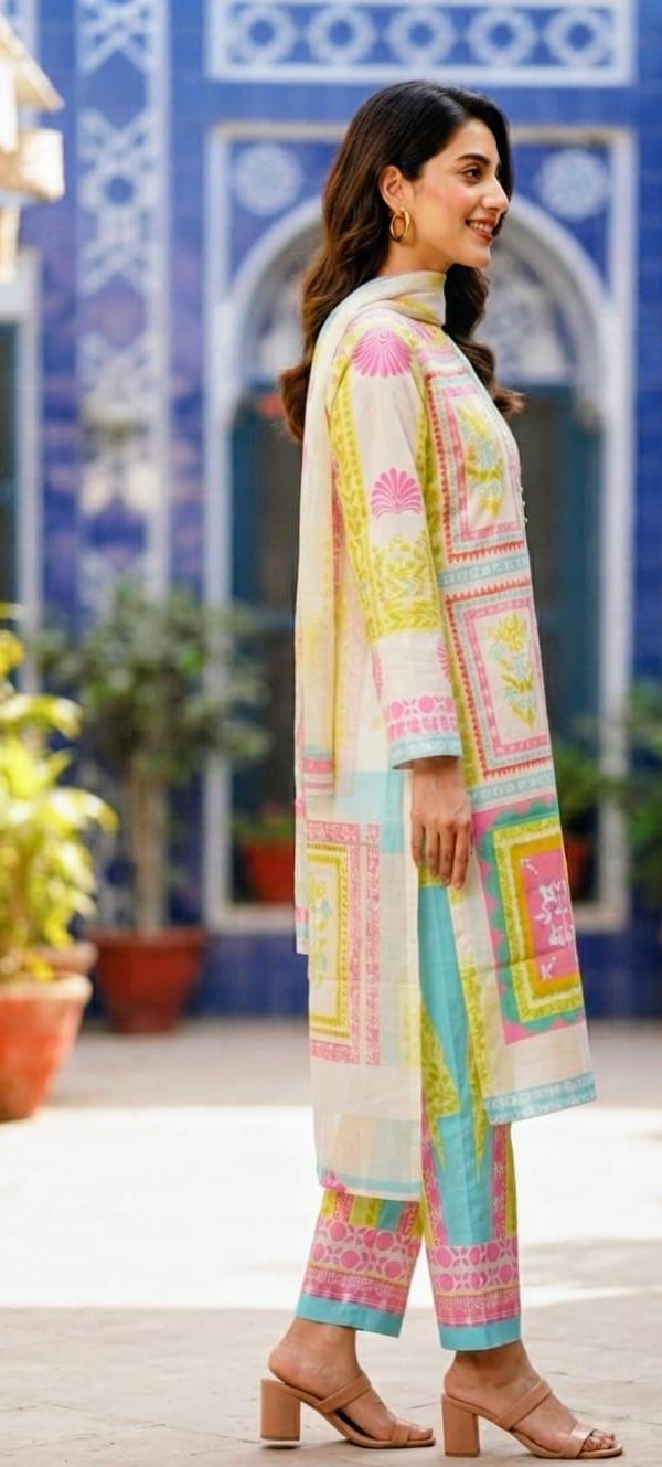 2 Pcs Soft Premium Lawn Shirt -Trouser (unstitched).Sapphire Unique Prints 2026 020 3