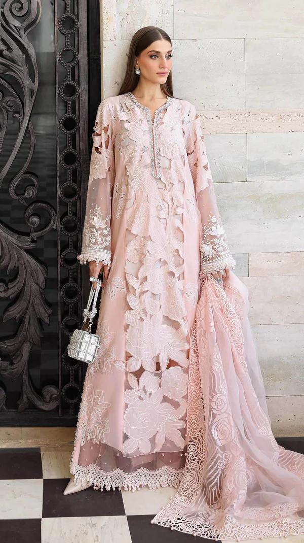 Luxury Blush Pink Chikankari Embroidered Organza Suit new edition 2026 4