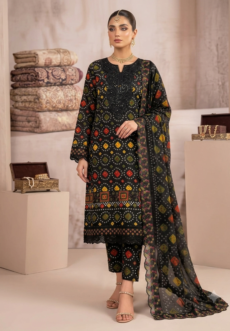 Chunri Embroided 3 piece new collection 2026 1