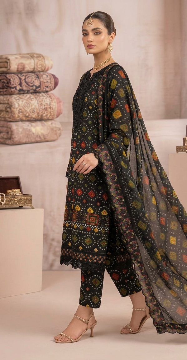 Chunri Embroided 3 piece new collection 2026 2