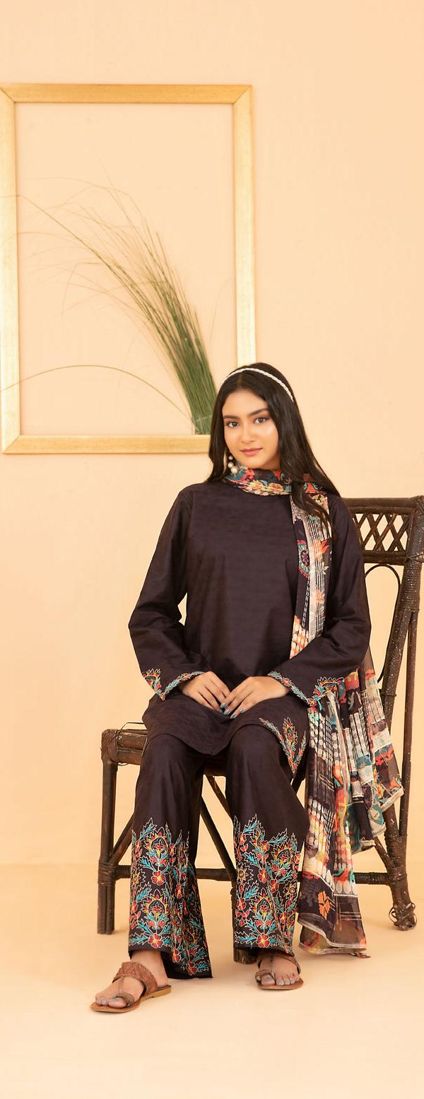 Embroided Cotton Jacquard 3 piece new collection 2026 3